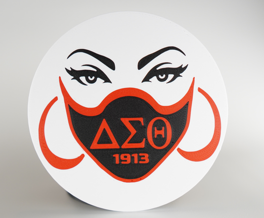Delta Sigma Theta 1913 Mask 3D Printed Coaster